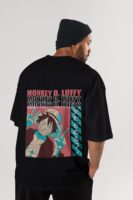 Anime One Piece Luffy Oversize T-Shirt for Men and Women - Round Neck & Drop Shoulder (Pure Cotton)