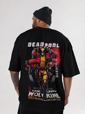 Deadpool & Wolverine Oversized Unisex T-Shirt - Drop Shoulder (Pure Cotton)