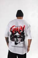 Lost In Grim Oversized T-Shirt for Men and Women - Round Neck & Drop Shoulder (Pure Cotton)
