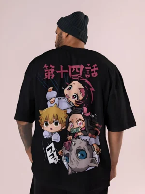 Demon Slayer Tanjiro & Friends Oversized T-Shirt  | Unisex –  Round Neck & Drop Shoulder