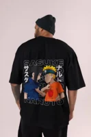 Naruto x Sasuke Oversized T-Shirt | Unisex - Round Neck & Drop Shoulder