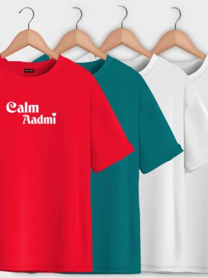 Calm Aadmi Trendy Oversized T-Shirt  | Unisex –  Round Neck & Drop Shoulder