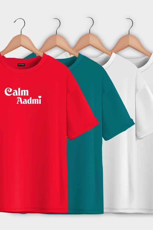 Calm Aadmi Trendy Oversized T-Shirt  | Unisex –  Round Neck & Drop Shoulder