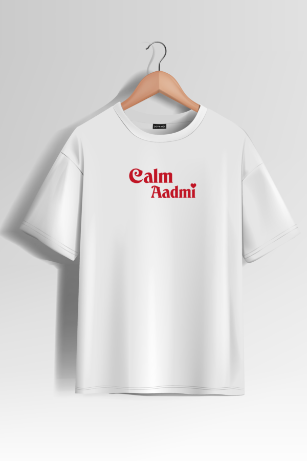 Calm Aadmi Trendy Oversized T-Shirt  | Unisex –  Round Neck & Drop Shoulder