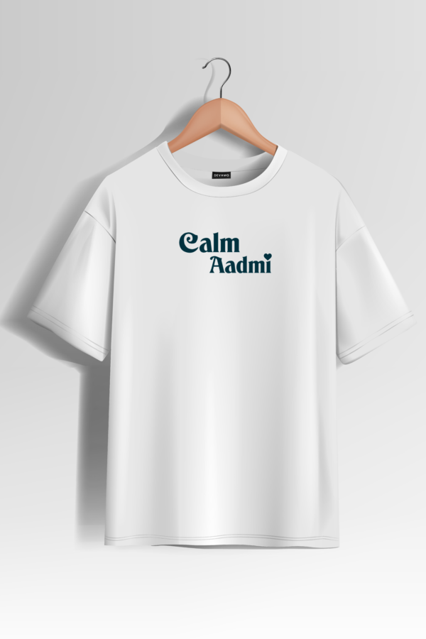 Calm Aadmi Trendy Oversized T-Shirt  | Unisex –  Round Neck & Drop Shoulder