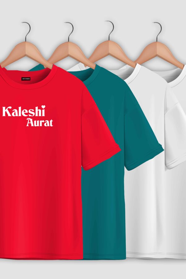 Kaleshi Aurat Trendy Oversized T-Shirt  | Unisex –  Round Neck & Drop Shoulder