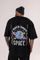 I Need Space Oversized T-Shirt  | Unisex –  Round Neck & Drop Shoulder